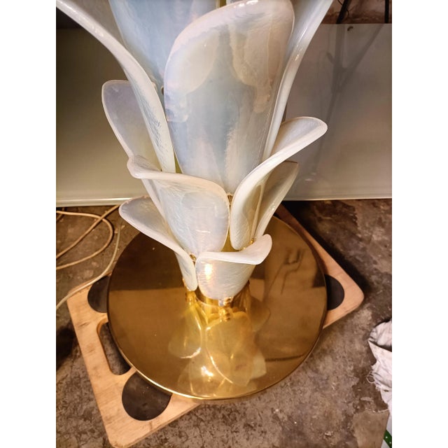 Metal Palma Brass Structure Lamp For Sale - Image 7 of 17