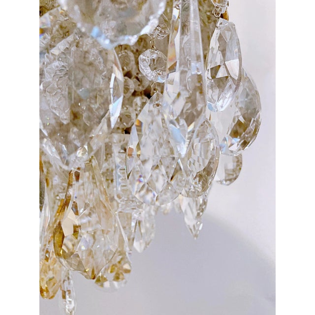 Brass 1950's Italian Brass Upside Down Layered Chandelier For Sale - Image 8 of 11