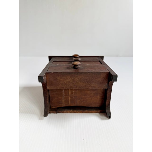 Antique Miniature Wooden Salesman Sample Dresser Chest of Drawers For Sale - Image 11 of 12