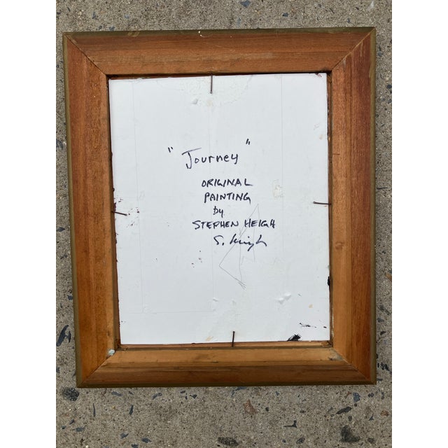 Abstract Contemporary Original Stephen Heigh Abstract Painting “Journey” Vintage Frame For Sale - Image 3 of 3