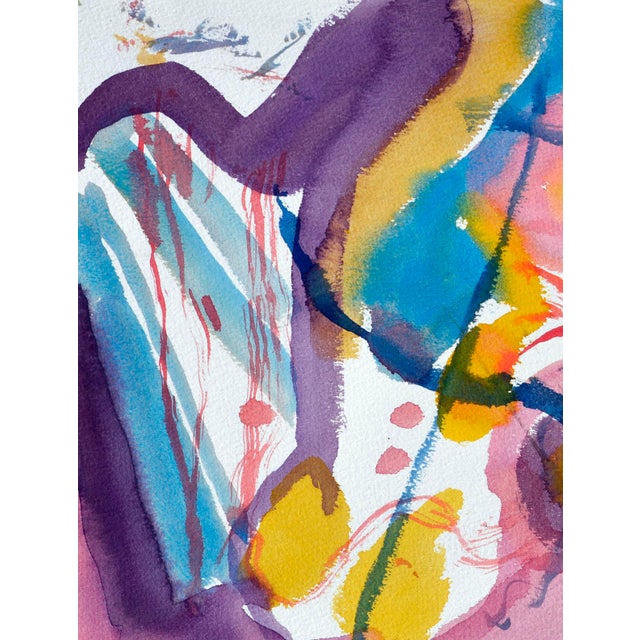 Yellow & Pink Abstract by Les Anderson For Sale - Image 4 of 5
