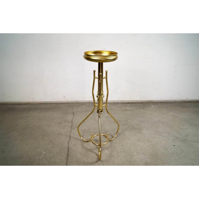 1980’s Hollywood Regency Brass Plant Stand For Sale In Los Angeles - Image 6 of 12