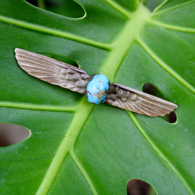 Metal 1910s Art Nouveau Georges Pierre Egyptian Revival Scarab Brooch For Sale - Image 7 of 7