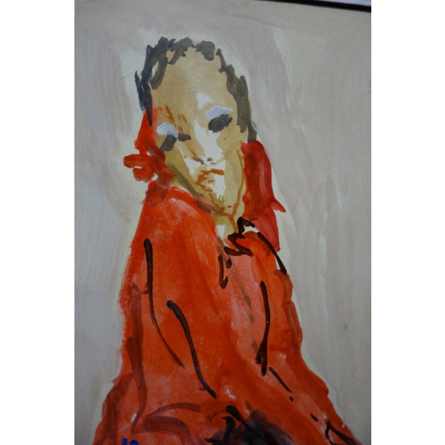 Edgardo Corbelli, Women in Red, 1977, Oil on Canvas For Sale - Image 4 of 6