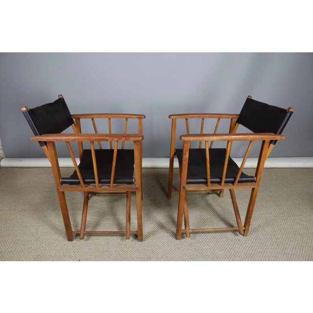 Xx folding armchairs pair of folding armchairs from the second half of the 20th century. They are covered with leather...