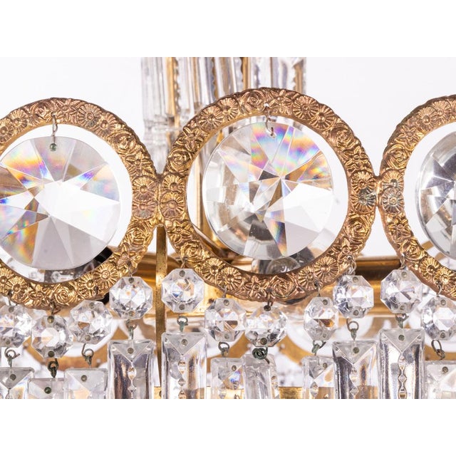 1960s Swarovski Crystal & Brass Chandelier attributed to Palwa, Germany, 1960s For Sale - Image 5 of 16
