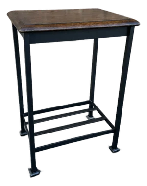 Iron Side Table W/Antique Top