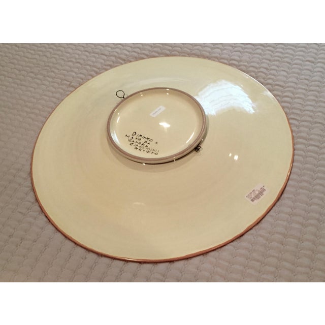 Giacomini Hand Painted Black Ceramic Platter For Sale - Image 4 of 9