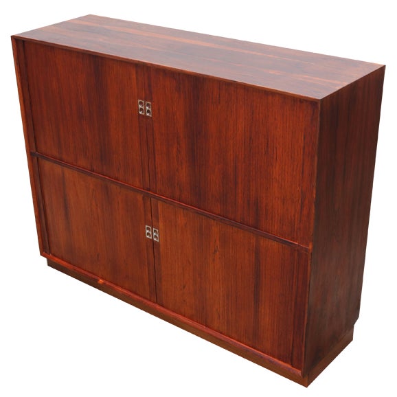 Danish Sideboard with Tambour Doors by Arne Vodder for Sibast, 1958 For Sale