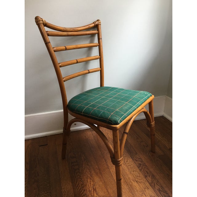 1940s Boho Chic Scorched Bamboo Accent Chair | Chairish