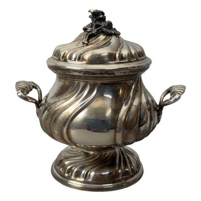 800 Silver Sugar Bowl, 1970 For Sale