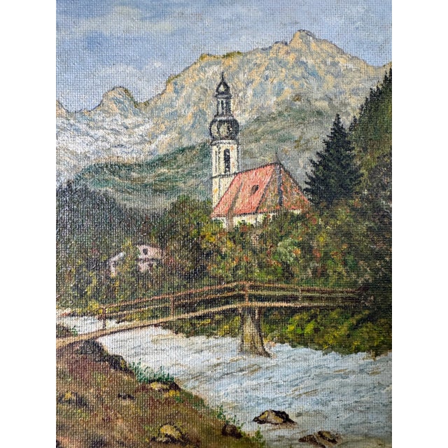 1990’s Vintage Pa Impressionist River Landscape Oil on Artist Board - Wood Framed For Sale - Image 4 of 10