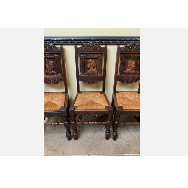 Vintage Chairs in Solid Oak, 1945, Set of 6 For Sale - Image 10 of 16