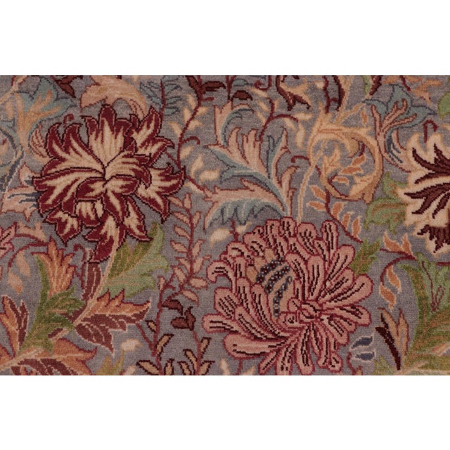 Floral 1990's Square William Morris Pak-Persian Gray/Gray Wool Rug - 8'0'' X 8'3'' For Sale - Image 4 of 9