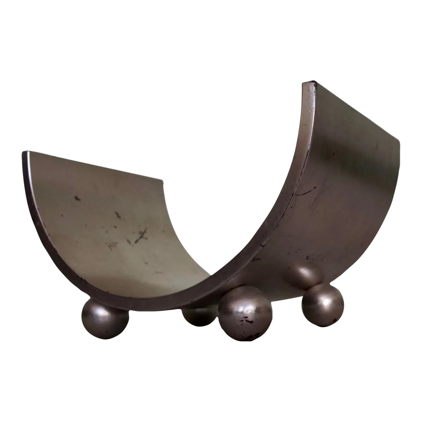 1950's Mid-Century Modern Bentwood Silver Leaf Magazine Rack | Chairish