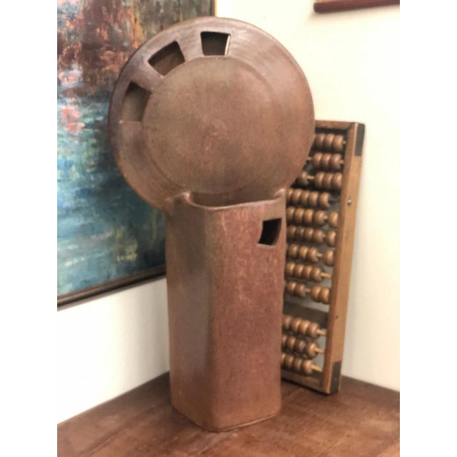 Ceramic Vintage Mid-Century Modern Industrial Signed Ceramic Sculpture For Sale - Image 7 of 7