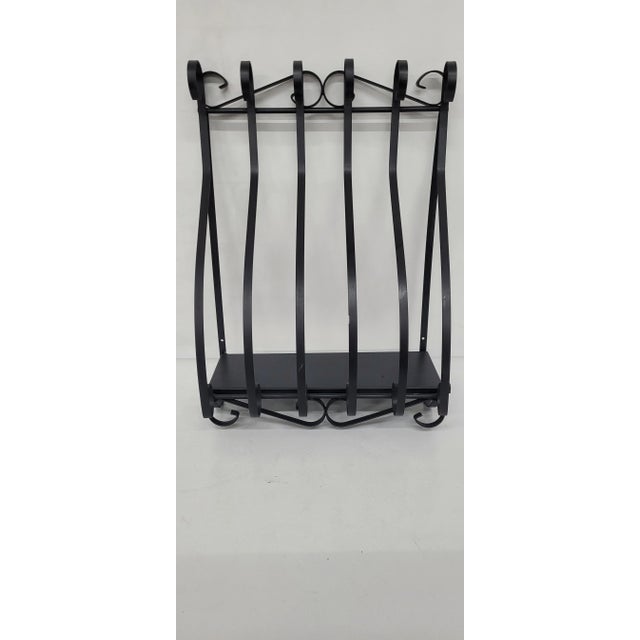 1970s Vintage Metal Wall Shelf Display Spanish Gothic Case Cage Medieval Sconce Style For Sale - Image 6 of 8