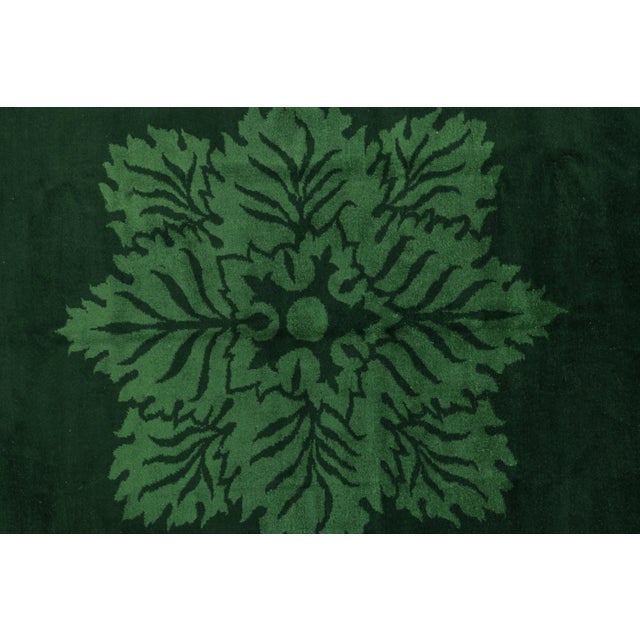 Mid-Century Modern Vintage Zeki Müren Rug With Green Floral Medallion, From Rug & Kilim For Sale - Image 3 of 7