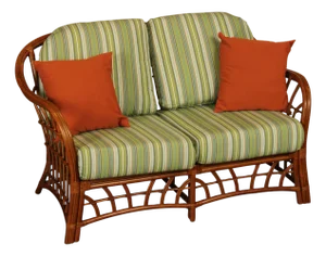 South Sea 'New Kauai' Rattan Loveseat With Sunbrella Cushions