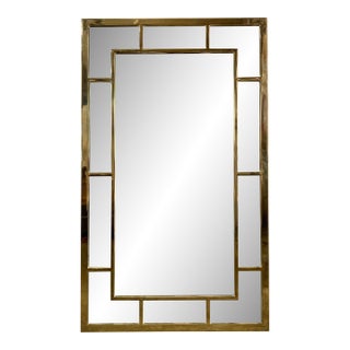 Vintage Brass Framed Wall Mirror For Sale