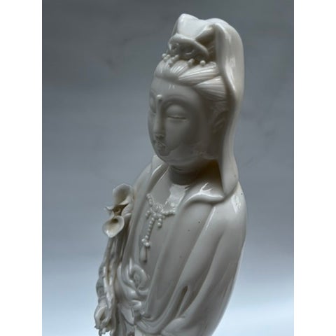 Blanc De Chine Guanyin Statue For Sale - Image 10 of 13