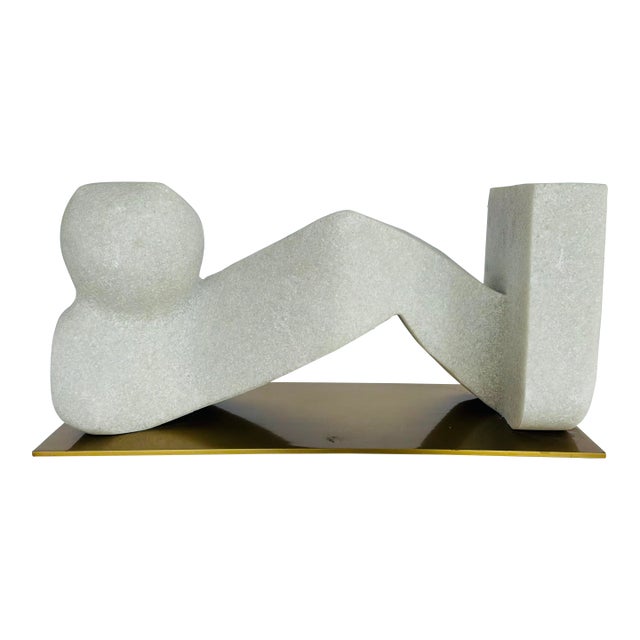 Arteriors Modern Ricestone and Brass Zane Sculpture For Sale