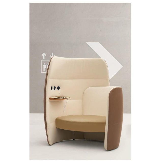 Only ju relax pod seating with oak shelf & usb socket by quinti sedute dimensions: d 96 x w 130 x h 142 cm. Materials: oak...