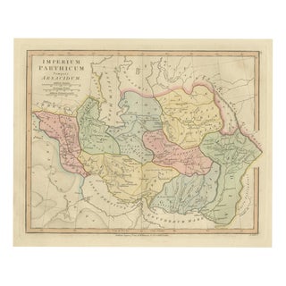 Parthian Empire Map of Arsacid Middle East and Bactria from Wilkinson, London, 1817 For Sale