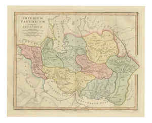 Parthian Empire Map of Arsacid Middle East and Bactria from Wilkinson, London, 1817
