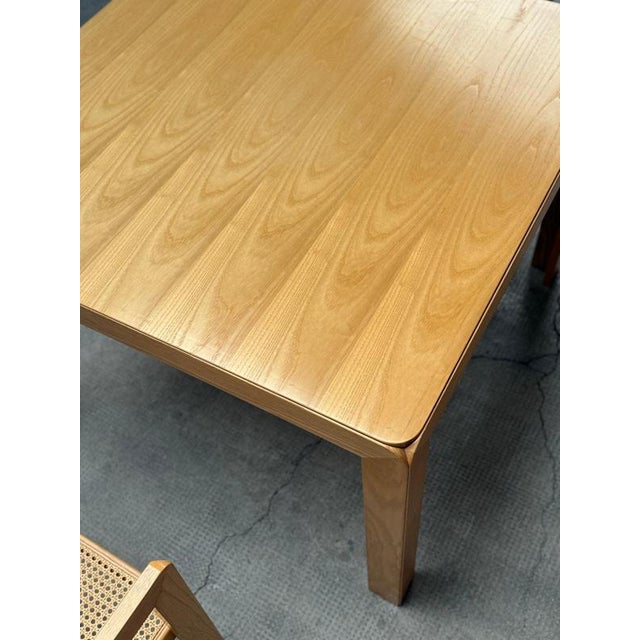 Dining Table and Chairs in Ash Wood and Rattan by Derk Jan De Vries for Maisa De Seveso, 1970s, Set of 5 For Sale - Image 18 of 18