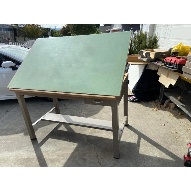 Celadon 1980s Vintage Hamilton Drafting Table For Sale - Image 8 of 12