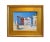 Impressionist Colorful Mediterranean Seaside Village Cityscape Painting Including the Antiqued Gold Wood Frame For Sale - Image 3 of 7