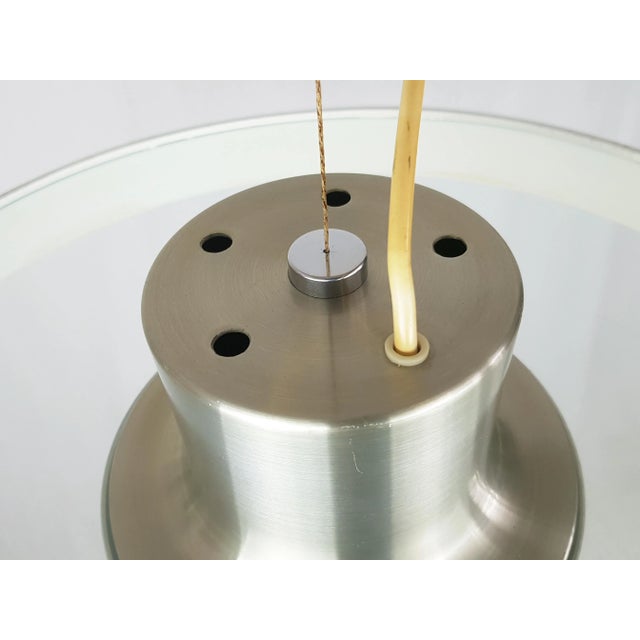 Italian Painted Metal and Glass Pendant Lamp, 1970s For Sale - Image 9 of 10