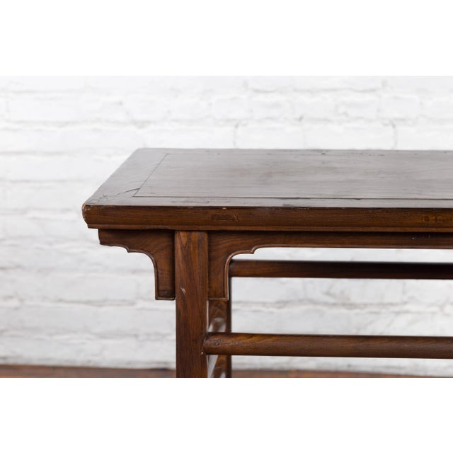 Chinese Early 20th Century Scholar's Altar Console Table with Carved Apron For Sale In New York - Image 6 of 13