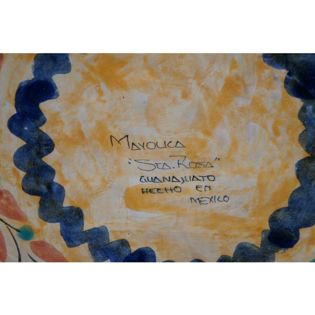 Vintage Mayolica Santa Rosa Mexican Fruit Flowers Still Life Stoneware Charger Plate For Sale - Image 10 of 10