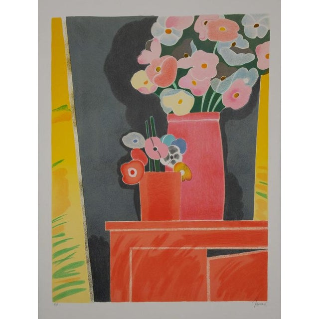 Albert Zavaro, Bouquets of Anemones, Lithograph For Sale - Image 8 of 8
