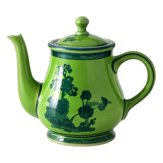 Richard Ginori Malachite Green "Oriente" Tea Pot For Sale