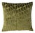 Custom-tailored designer pillow in a beautiful modern mid-century style velvet fabric. Green velvet fabric on the reverse....