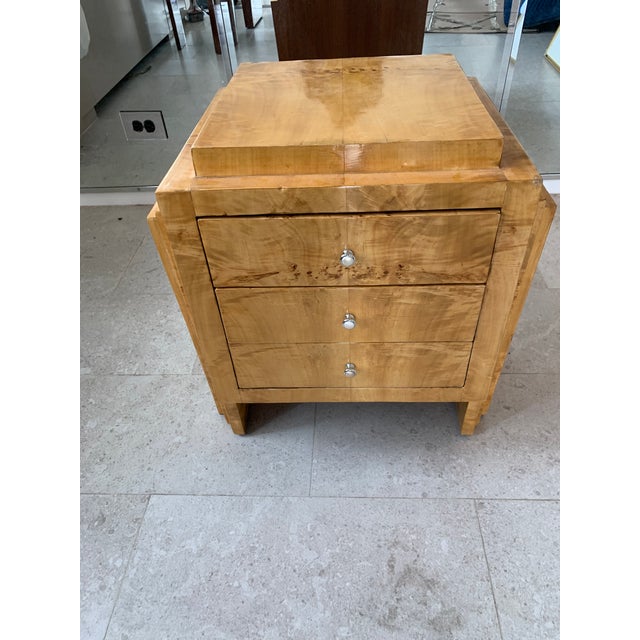 Mid-Century Art Deco Burl Wood Side Table or Night Stand For Sale - Image 10 of 12