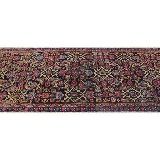 Black 1930s Old Persian Mahal Area Rug 3'7"×10'0" For Sale - Image 8 of 11