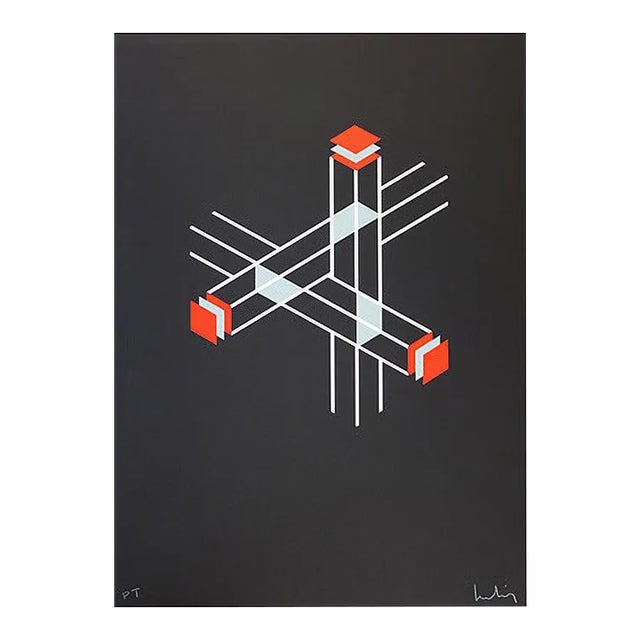 Penrose Triangle of Falsification Lithograph by Josep Molins, 2003 For Sale
