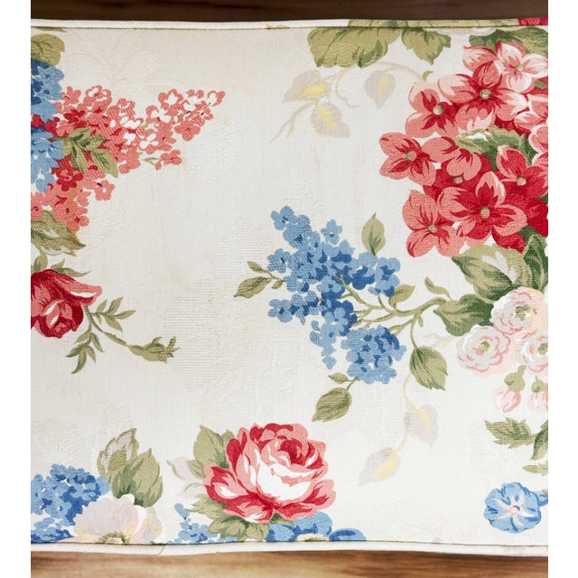 Vintage Floral Pattern Upholstered Parsons Style Bench For Sale - Image 11 of 11