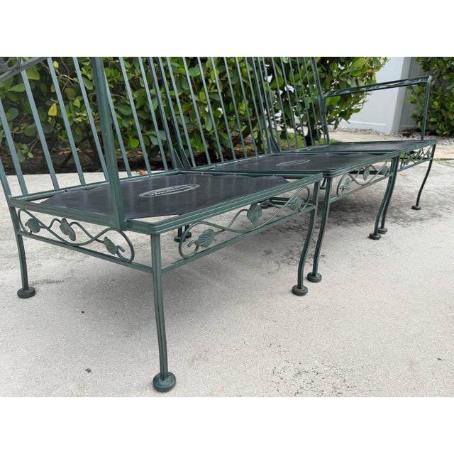 Vintage 74” Meadowcraft 3-Piece Modular Wrought Iron Garden Sofa For Sale In Naples, FL - Image 6 of 12