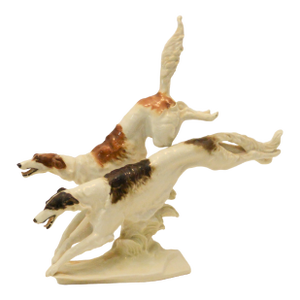 Large Art Deco Hutschenreuther Running Borzois Figurine by Karl Tutter