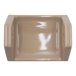 Vintage Flush Mount Dark Tan Ceramic Toilet Paper Holder