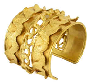 Mercedes Robirosa Gilded Cuff Bracelet With Carving