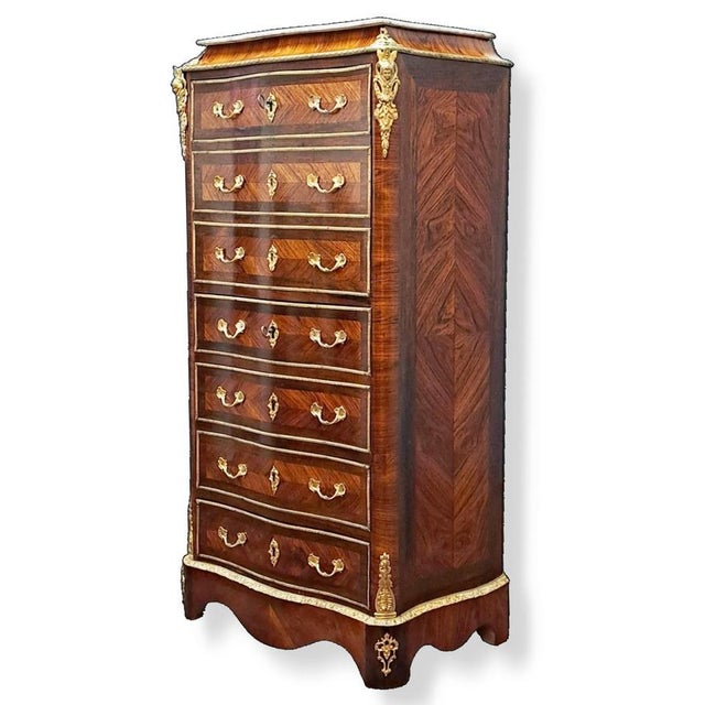 French Napoleon III Rosewood Secretaire For Sale - Image 4 of 11