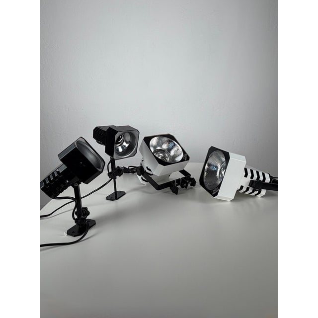 Black Vintage Industrial Flipper Lamps, 1980s, Set of 4 For Sale - Image 8 of 8
