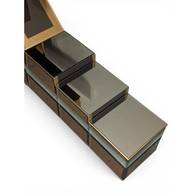 Stepped Console Table with Mirrors and Compartments, 1970s For Sale - Image 6 of 12