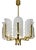 Scandinavian Brass and Ice Glass 8-Light Chandelier by Carl Fagerlund for JSB, 1960s For Sale